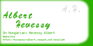 albert hevessy business card